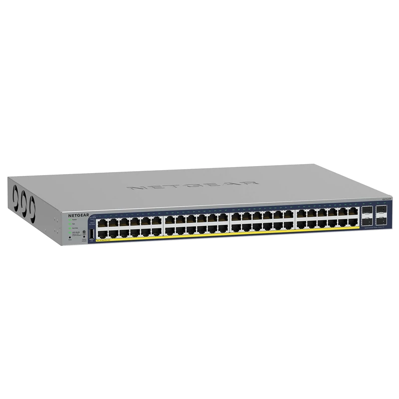 NETGEAR 52-Port PoE Gigabit Ethernet Smart Switch (GS752TP) - Managed, Optional Insight Cloud Management, 48 x PoE+ ,380W, 4 x 1G SFP, Desktop or Rackmount, and Limited Lifetime Protection