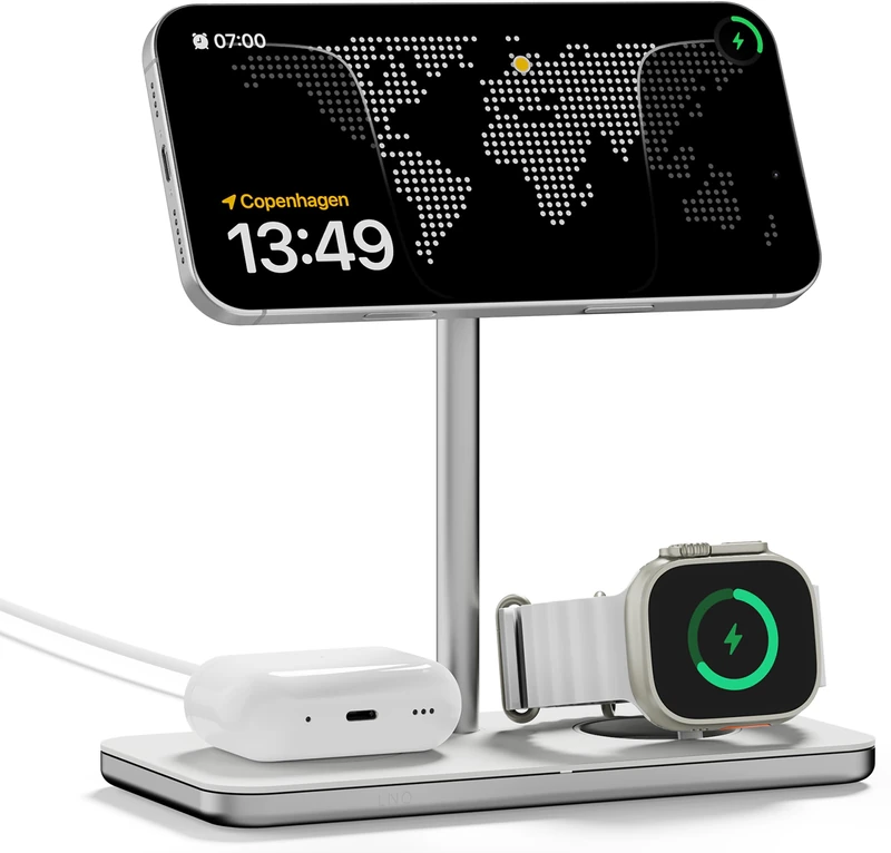 LINQ Qi2 3 in 1 Wireless Charging Station - Charging Stand for Smartphone, Apple Watch and Earphones LQ48038