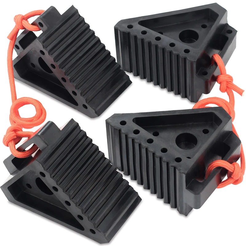 OULEME Rubber Wheel Chock, 4 Pack Wheel Stopper