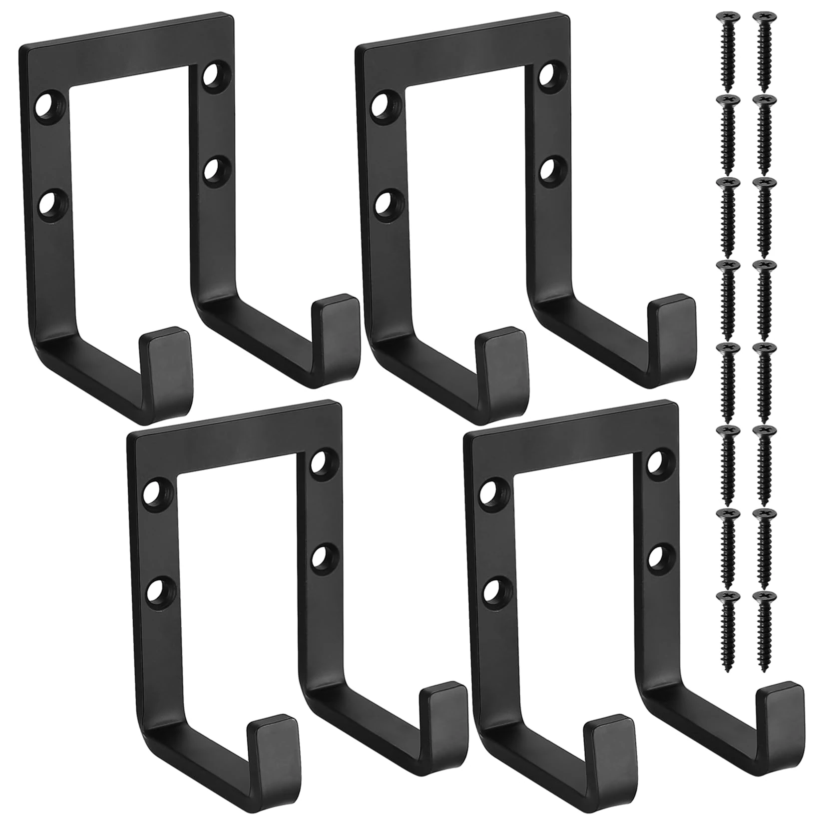 4 Pcs Heavy Duty Garage Hooks, Garage Storage Utility Hooks, Wall Mounted Tool Hook for Shed Storage Double Wall Van Ladder Hook Hanger for Hanging Power Tools Bulk Items