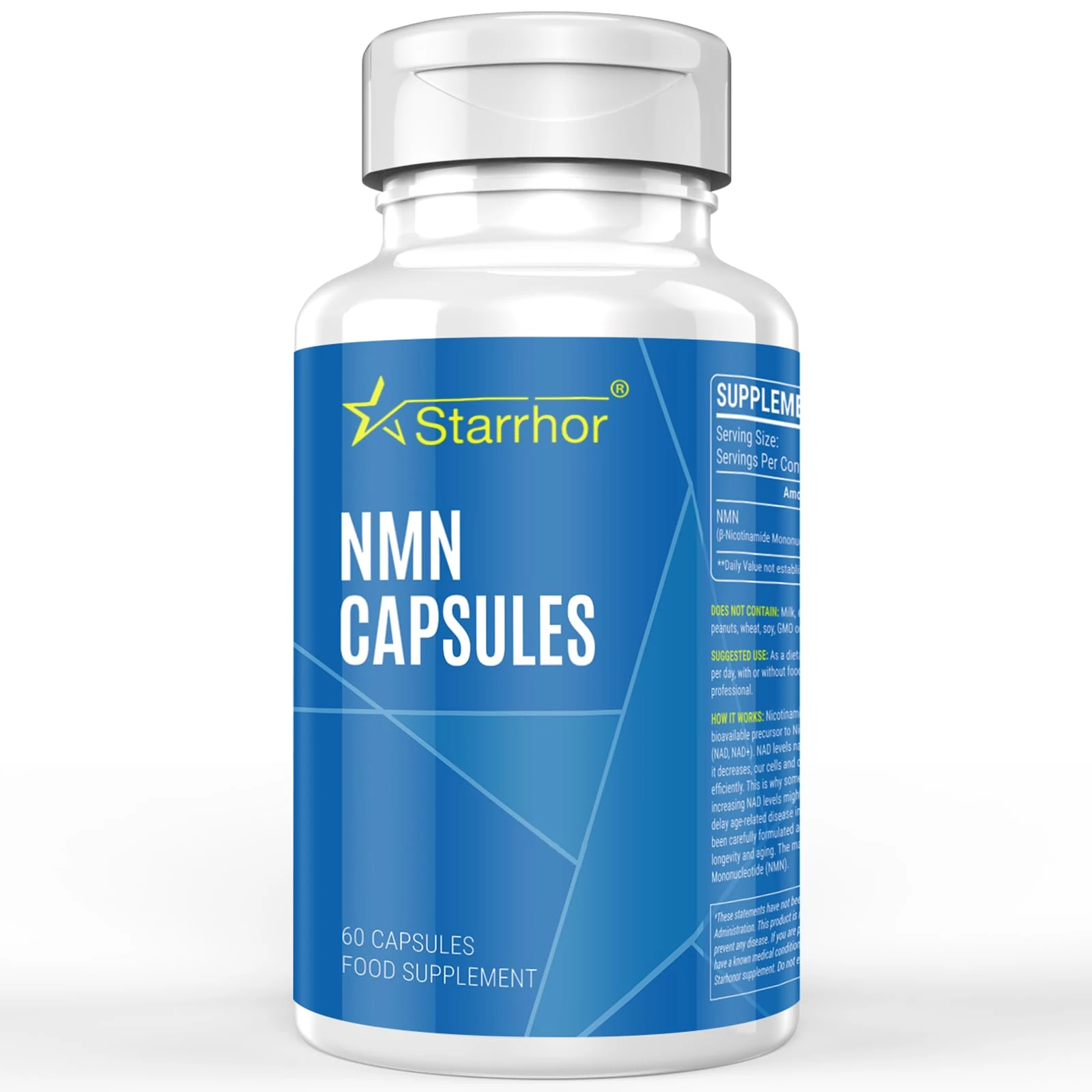 NAD+ Supplement 500mg Highest Strength Capsule, Energy Booster & Anti-Aging, Maximum Absorption, Vegan Friendly (60 Count (Pack of 1))