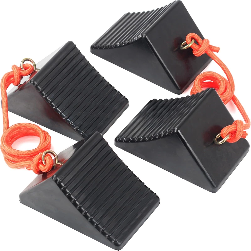OULEME Rubber Wheek Chock 4 Pack for RV Camper S