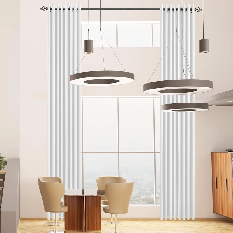 JSFLY Blackout Curtains for High Ceiling 1 Panel 108 W x 215 L Ash White