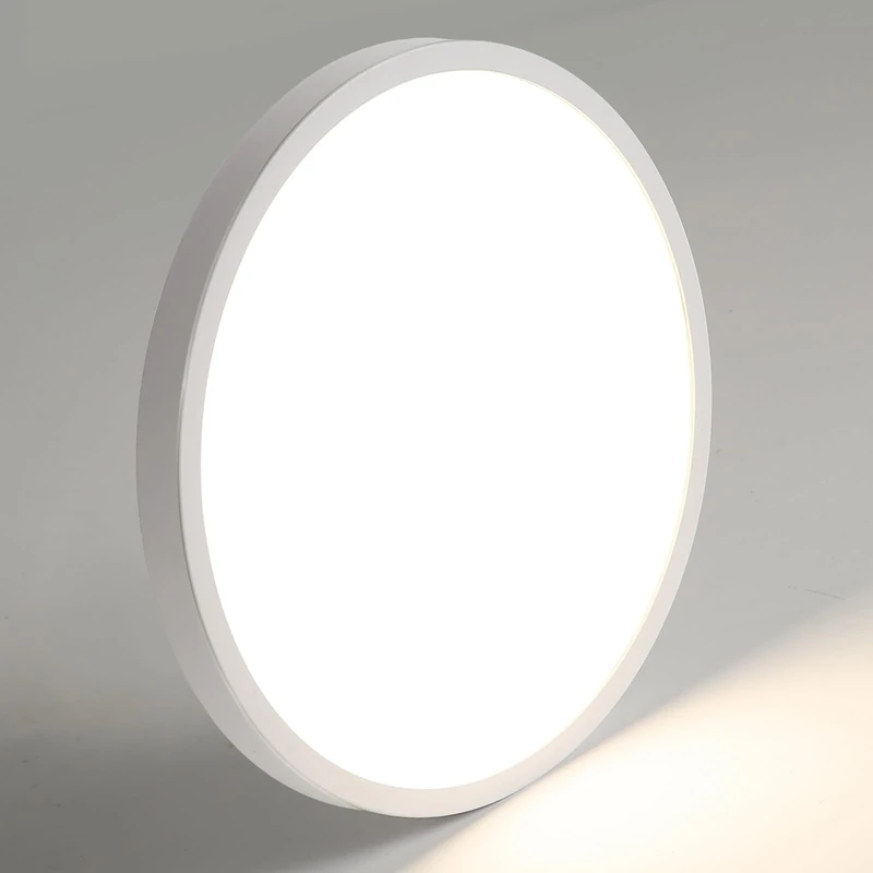 Mikeru 50CM Ceiling Light, 48W Round Hallway Lights 3000K Warm Light White Bathroom Ultra-Thin 2.4cm Minimalist Ceiling Lighting for Laundry, Bedroom, Office