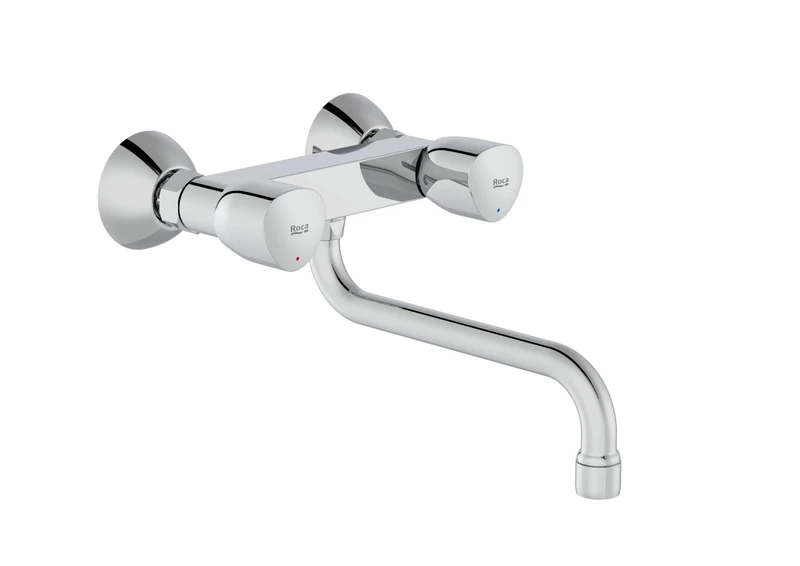 Roca A5A768EC00 Double Sink Mixer, Bottom Spout, Brava Collection, Chrome