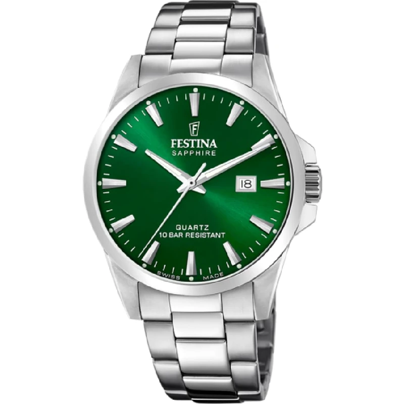 Festina Swiss Made Mens Automatic Steel Watch with Bracelet F20151/C