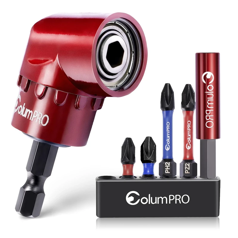 ColumPRO 105 Right Angle Drill Set - 1/4'' , 4 PZ2/PH2 Bits + Holder