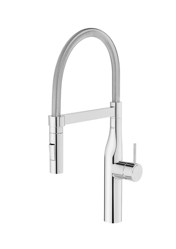 Roca A5A8A4DC00 Kitchen Mixer, Glera Pro Collection, Curved Spout Spring and Removable, Chrome - Image 1