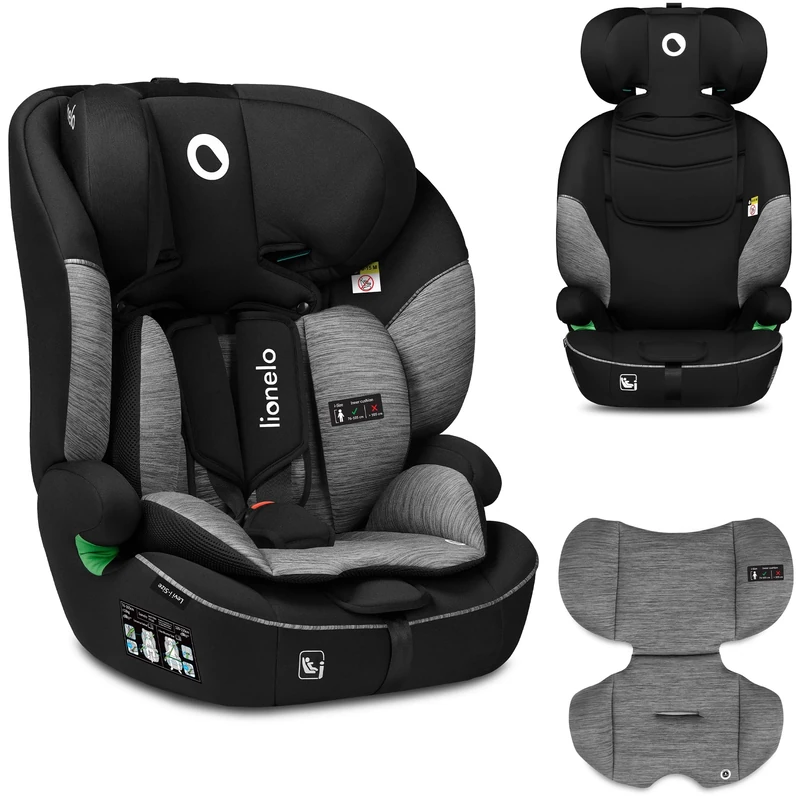 LIONELO Car Seat LEVI I-Size for baby 9-36 kg, Grows with Your Child from Infant to 12 Years Old, 10-Level headrest, Enhanced Side Protection, Armrests, Easy Install & Wash, Insert DriSeat, Certified