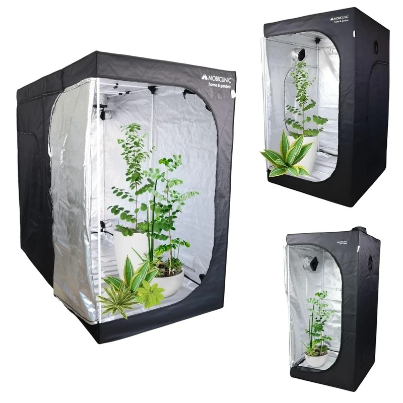 Mobiclinic®, Indoor Grow Tent, Premium Mylar 97%, Reflective, Hydroponic System, Grow Box, Waterproof, Removable Base, Thick Nylon Fabric, Sturdy Structure, Greenhouse (S)
