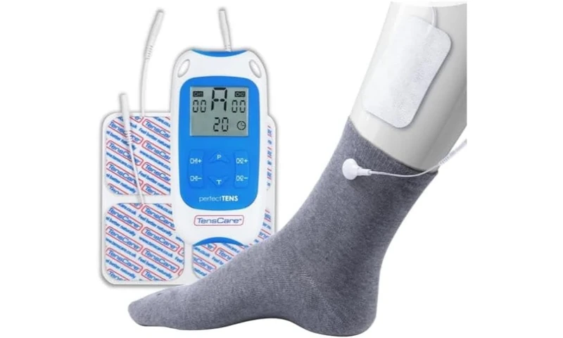 TensCare Perfect TENS - Clinically Proven TENS Device for Pain Relief of The Back, Hip, Leg, Arm Aswell as Arthritis and Sciatica | Includes Sock for Arthritis in The Foot - Large Size