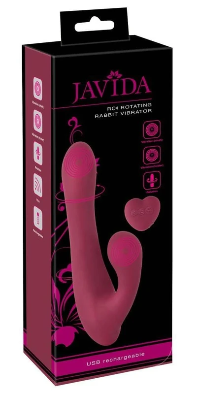 JAVIDA RC Rotating Rabbit Vibrator Bordeaux 20.6 cm