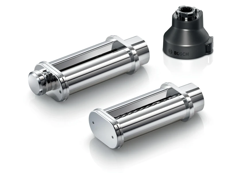 Bosch Accessories MUZS6PP PastaPassion Set, 2 Pasta Attachments, Tagliatelle Pasta Roller, Lasagna Pasta Roller, Adapter, for Food Processor Series 6, Black/Stainless Steel