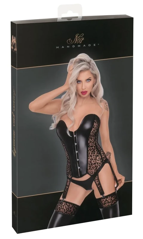 Noir Corsage Leo XL Women's Latex and Leather Erotic Underwear - Image 1