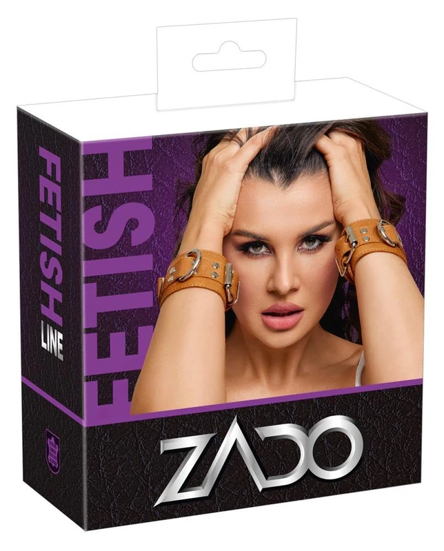 Zado Leather Wrist Cuffs Brown One Size