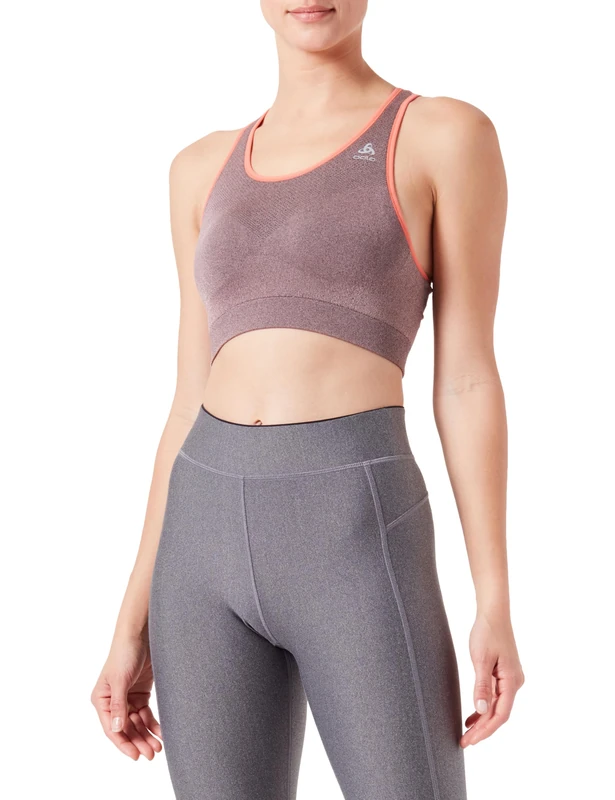 ODLO Women's Damen Seamless Medium Ceramicool Sport-BH Sports Bra, Orange