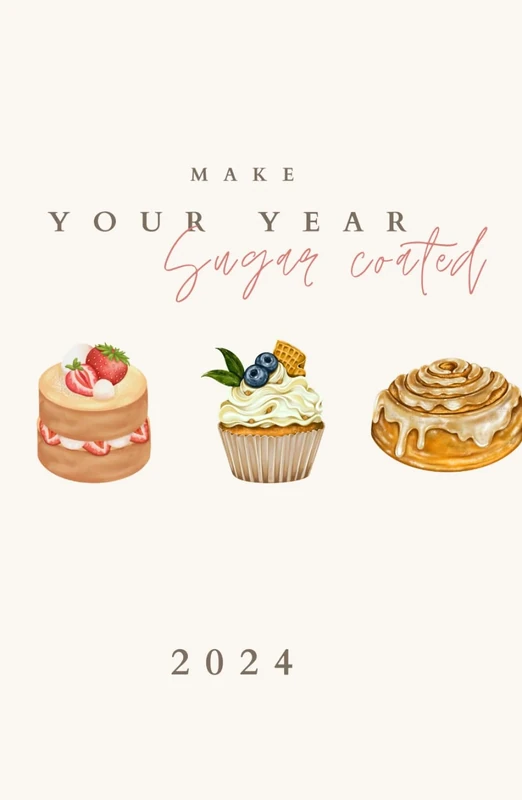 Make your year Sugar coated Diary 2024 dated diary Page a day diary planner Gift for bakers Cake business diary small business diary: Dairy 2024 - January - December - 1 page/day
