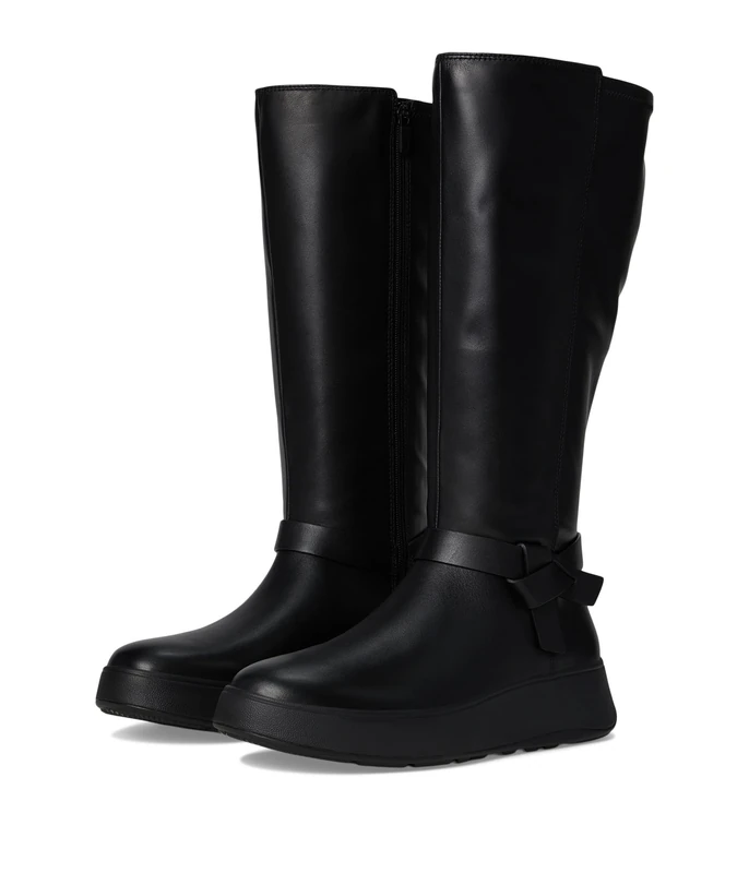 Fitflop F-MODE FOLDED-KNOT FLATFORM TALL STRETCH BOOTS - Image 1
