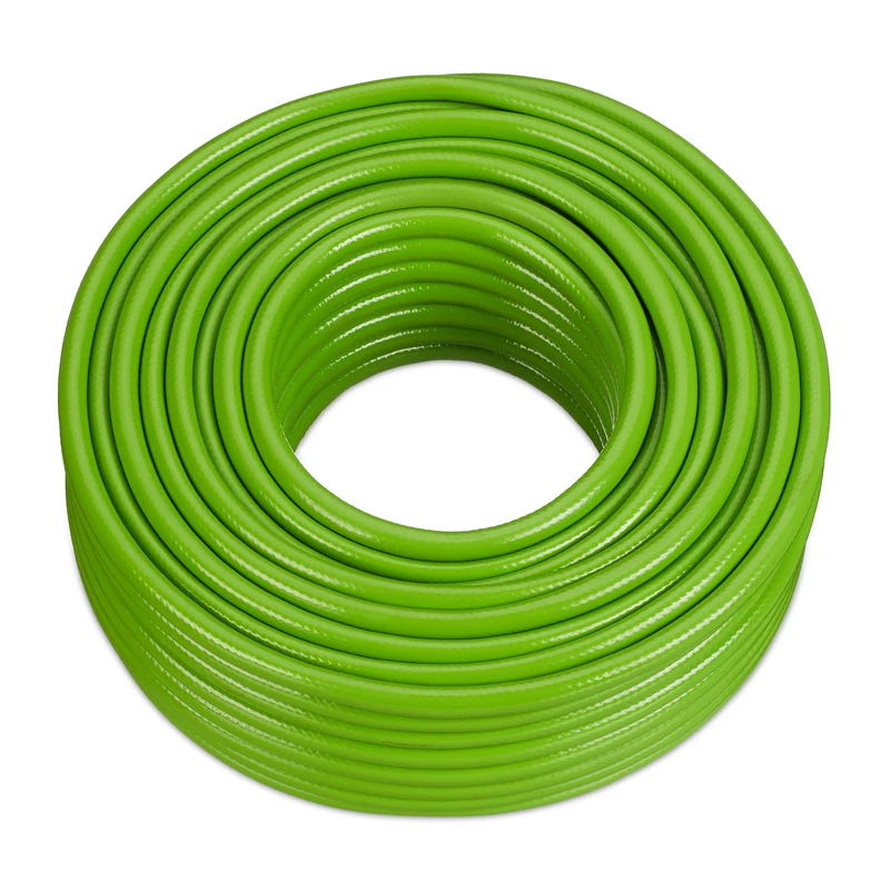 Relaxdays Garden Hose 50 m, Universal Watering Tool, Car Washing, 1/2 Inch, Beds & Lawn Irrigation, Plastic, Light Green