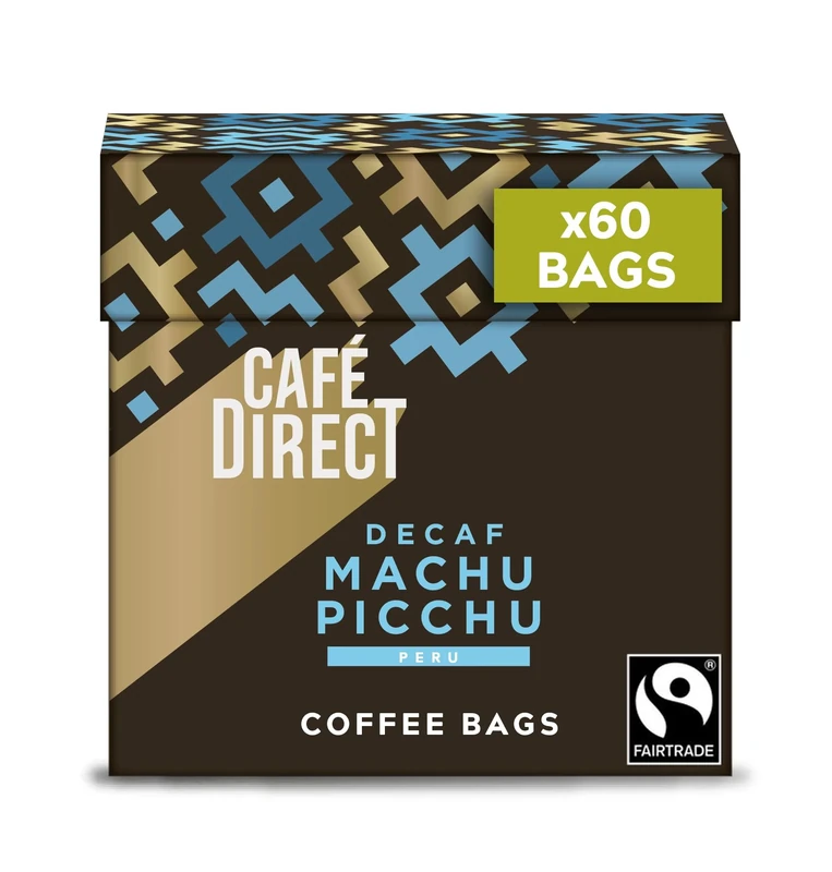 Cafédirect Coffee Bags Machu Picchu Decaff Fairtrade Arabica Coffee 10 x 7g (Pack of 6)