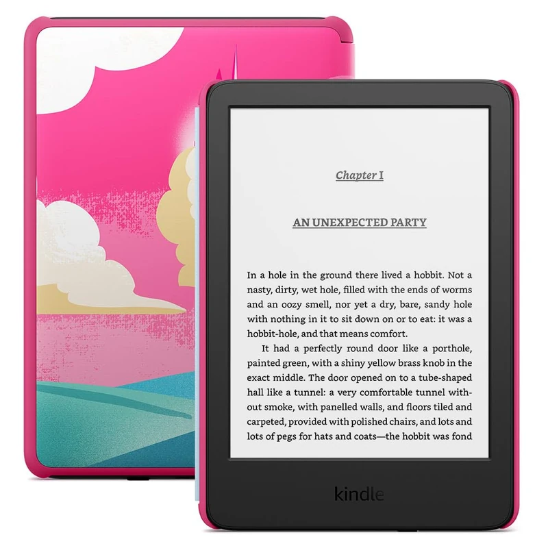 Amazon Kindle Kids (newest gen) - If it breaks, we will replace it, includes age-appropriate books and cover, with glare-free display, faster page turns – 16 GB – Unicorn Valley