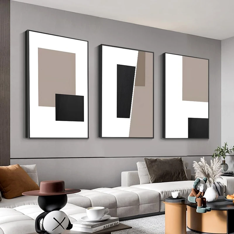 Large Framed Modern Wall Art,Black and White 24 X 32 In