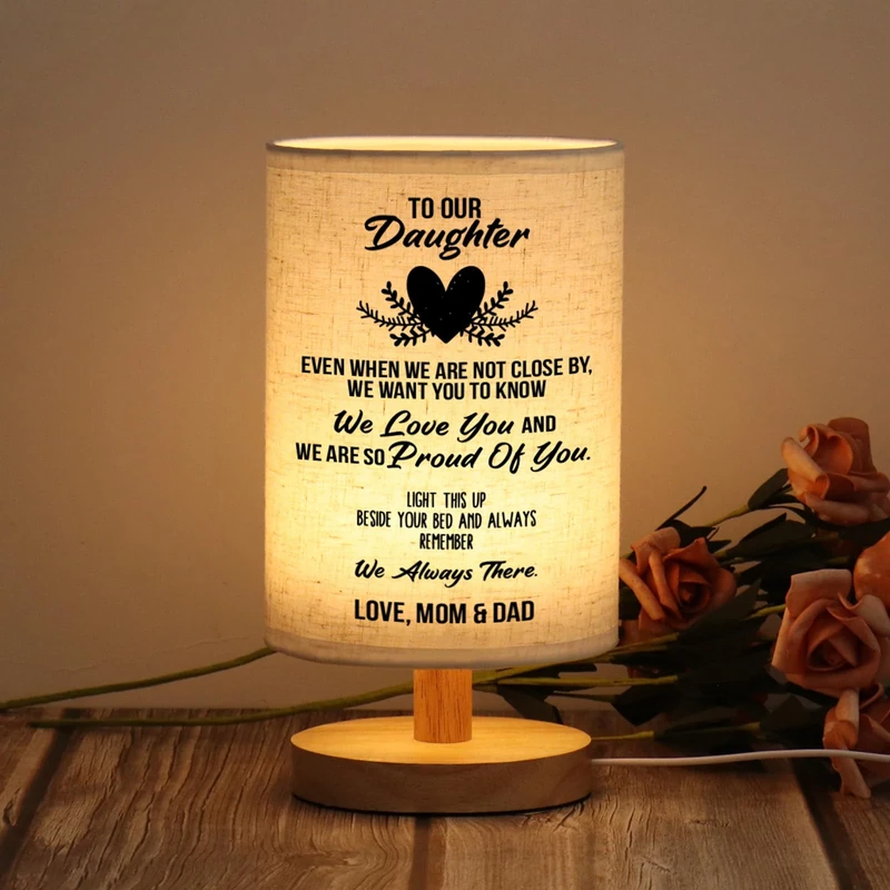 WSYEAR Gifts for Daughter from Mom Dad Table Lamp, Daughter Birthday Gifts from Mother, Night Light Gifts to Daughter from Father for Christmas Graduation Wedding Gifts