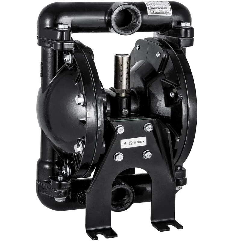 VEVOR Air-Operated Double Diaphragm Pump 1 inch Inlet Outlet Aluminum 35 GPM Max 120PSI, Nitrile Diaphragm, QBY4-25L-1inch-35