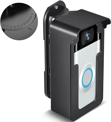 Adjustable Angle Bracket 45-135° Compatible with Video Doorbell Wired/Pro-Pro2/4/3 Plus/3/2/1/Battery) Anti-Theft Rainproof Camera Video Doorbell Angle Holder Camera Video Doorbell Accessories