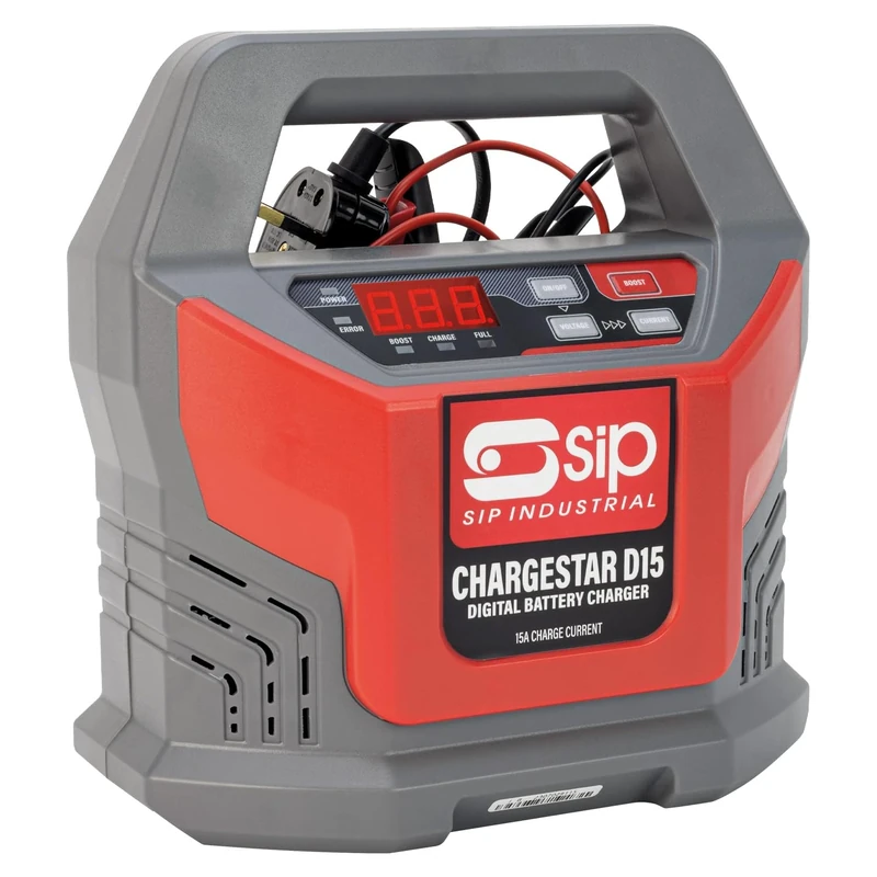 SIP CHARGESTAR D15 Digital Battery Charger, 12V 15A with 6 Charging Steps