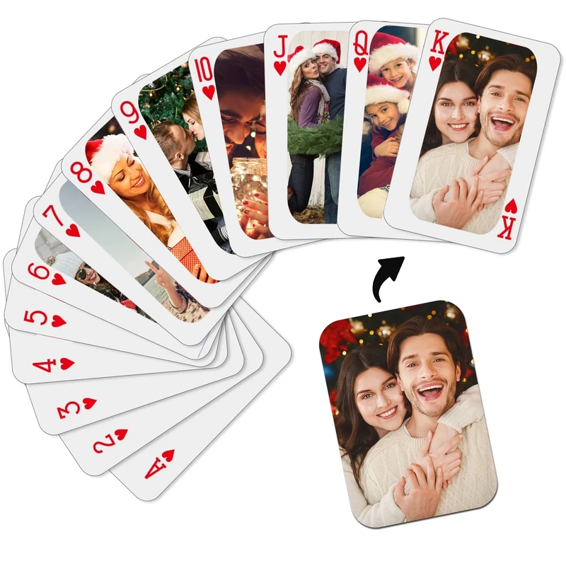 LLLGSH 2 sets Personalised Playing Cards - with Photo Custom Playing Poker Cards - printed with your image on the back - 54 Cards - Image 1