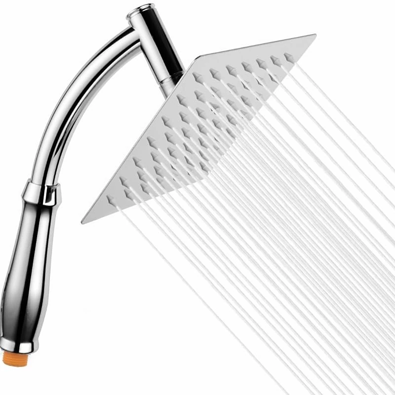 SIEYESCITY Stainless Steel Rainfall Shower Head - High Pressure Rain Shower Heads - Large Waterfall Shower Head with Handheld Extension Arm - Powerful Universal Chrome Showerhead
