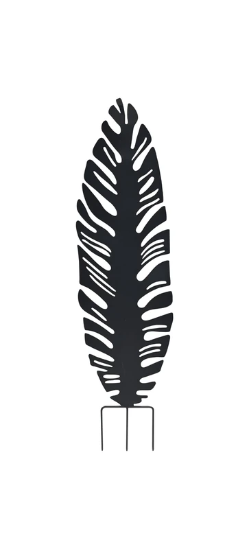 Louis Moulin Decorative Metal Plant Leaf 30 x 100 cm Anthracite