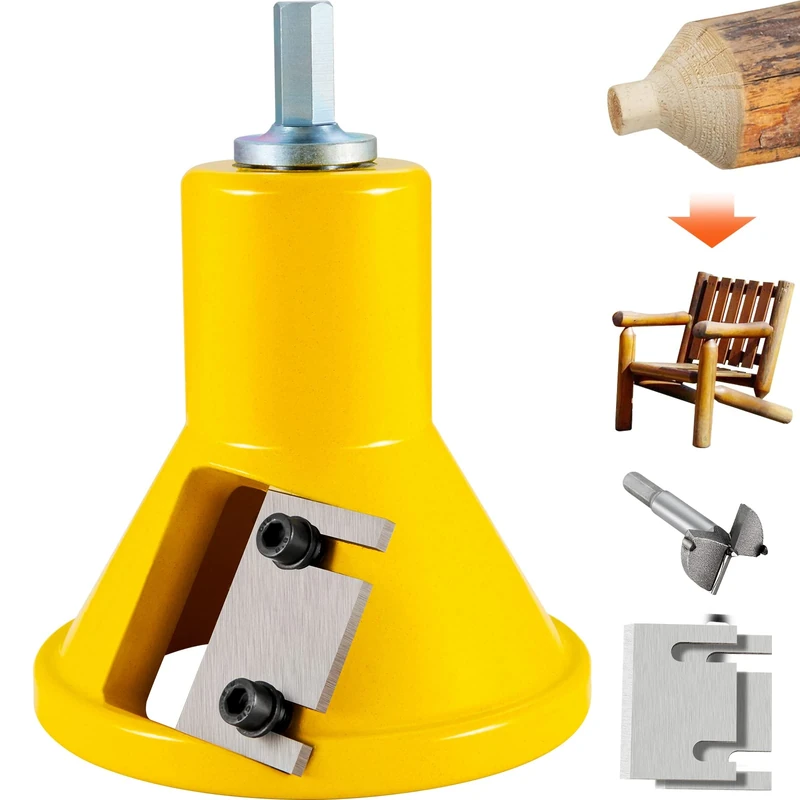 VEVOR Tenon Cutter, 1.5" / 38 mm Diameter, Premium Aluminum & Steel Log Furniture Cutter, with Dual Straight Blades & Button Screws Home Master Kit, Commercial Woodworking Tool for Home Beginner DIY