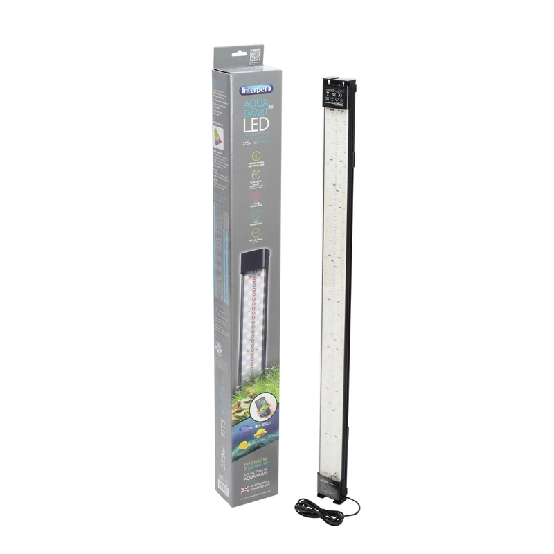 Interpet Aqua Smart LED 27.5w, Adjustable 80-101cm, Aquarium Fish Tank Light, Bluetooth or Manual Control, Multi-Fit Options, for Freshwater & Saltwater