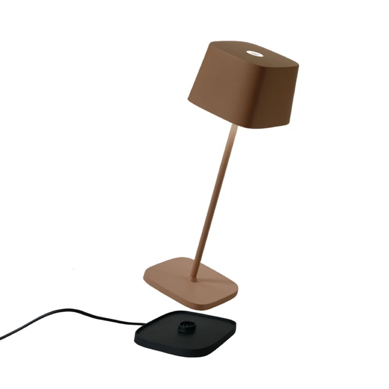Zafferano, Ofelia Rechargeable and Wireless Table Lamp with Touch Control, Can Also Be Used as Outdoor Lamp, Dimmer 2200-3000 K, Height 29 cm, Colour Corten