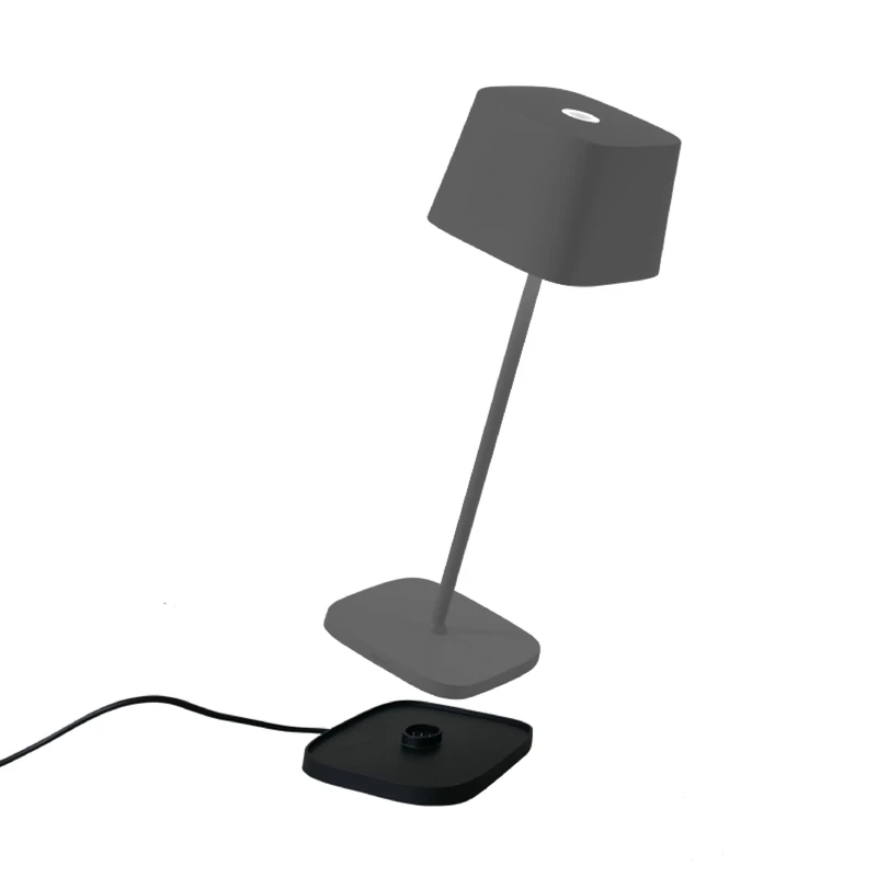 Zafferano, Ofelia Rechargeable and Wireless Table Lamp with Touch Control, Can Also Be Used as Outdoor Light, Dimmer 2200-3000K, Height 29cm, Dark Grey