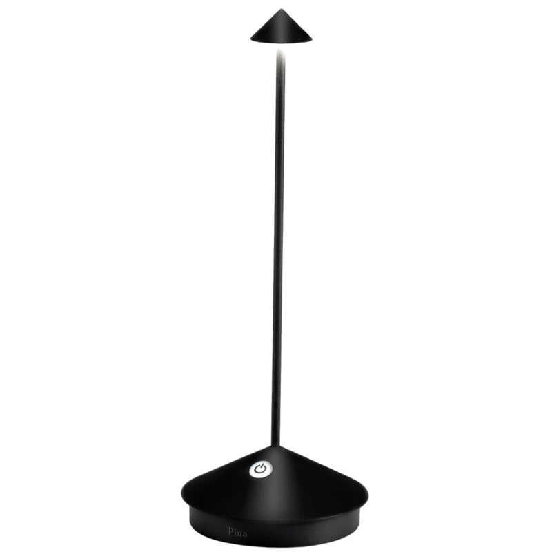Zafferano, Pina Lamp, Rechargeable and Wireless Table Lamp with Touch Control, Suitable for Living Room and Outdoor, Dimmer, 2200-3000K, Height 29cm, Colour: Black - Image 1