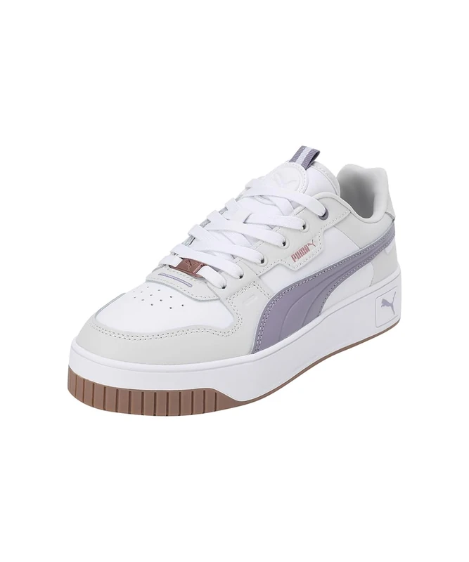 Puma Women's Carina Street Lux Sneaker, White-Pale Plum-Feather Gray, 8 UK