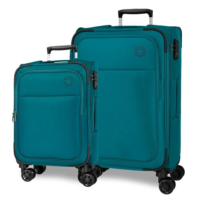 MOVOM Atlanta Suitcases Polyester, Different Sizes, Black, Green, Red, Grey, Polyester., Green, One Size, Set of 2 suitcases