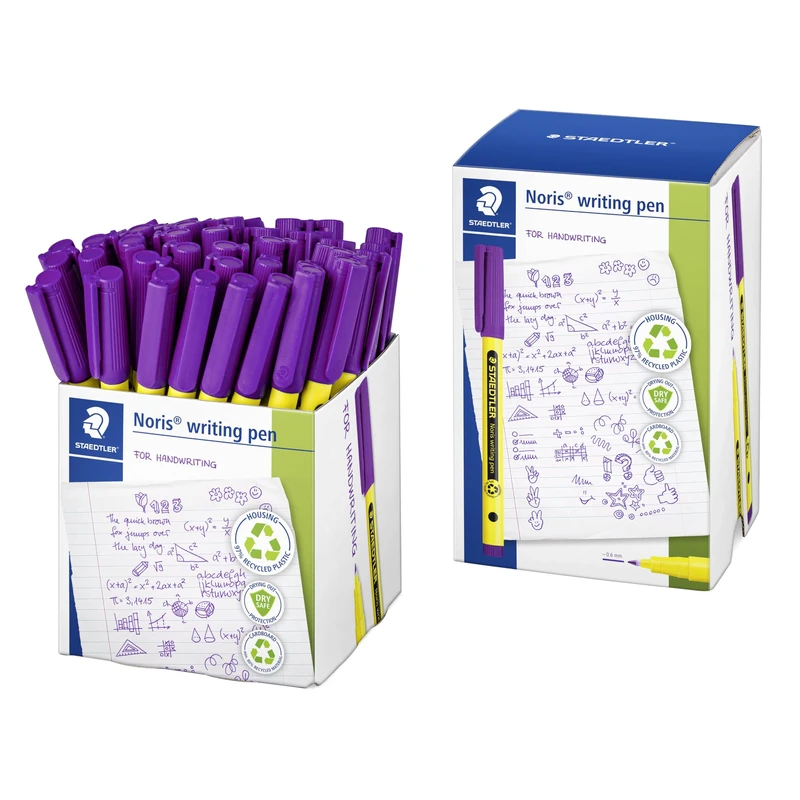 STAEDTLER Noris - Handwriting Pen - Purple - Pack of 50, 307-6 CT50