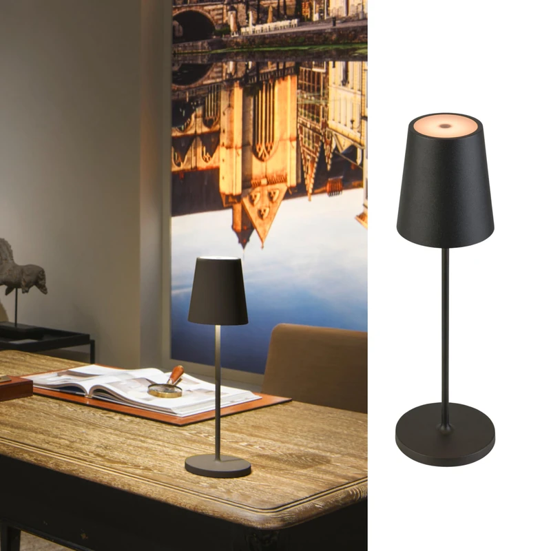 SLV VINOLINA Two Table Lamp, Battery, IP65, 2200/2700/3000K, Touch, Black