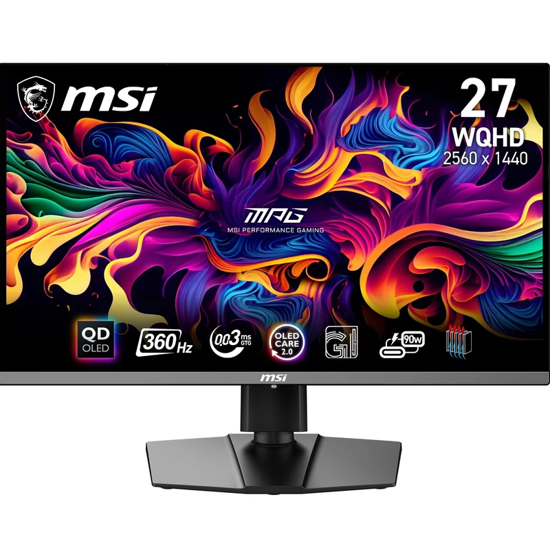 MSI MPG 271QRX QD-OLED écran plat de PC 67,3 cm (26.5") 2560 x 1440 pixels Wide Quad HD QDOLED Noir