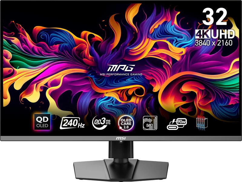 MSI MPG 321URX QD-OLED écran plat de PC 80 cm (31.5") 3840 x 2160 pixels 4K Ultra HD QDOLED Noir