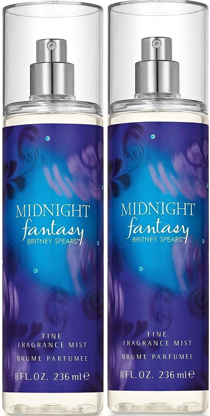Britney Spears Midnight Fantasy Ladies Womens Fine Fragrance Mist Oriental 236 ml 2 Pack