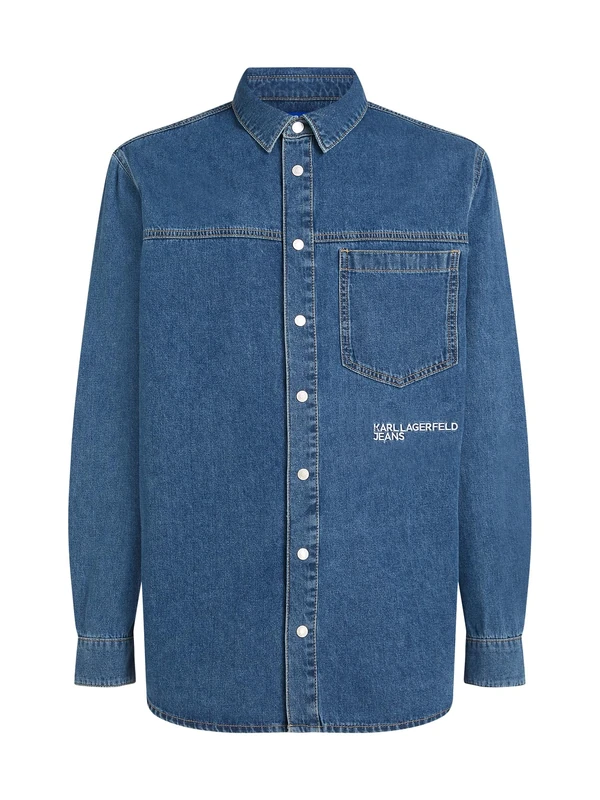 Karl Lagerfeld Jeans, Men's, Regular Denim Shirt, Regular Fit, Blue, M