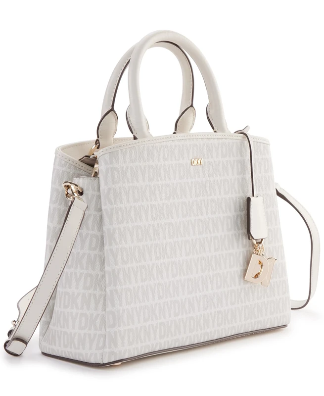 DKNY Women's Paige Medium Satchel, Hemp/Pebble