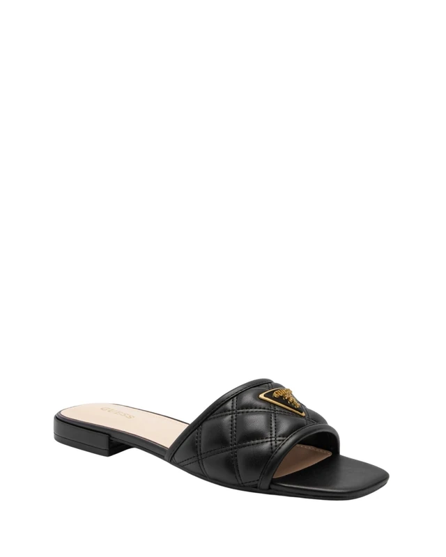 GUESS Women's Tameli Flat Sandal, Black 001, 3.5 UK