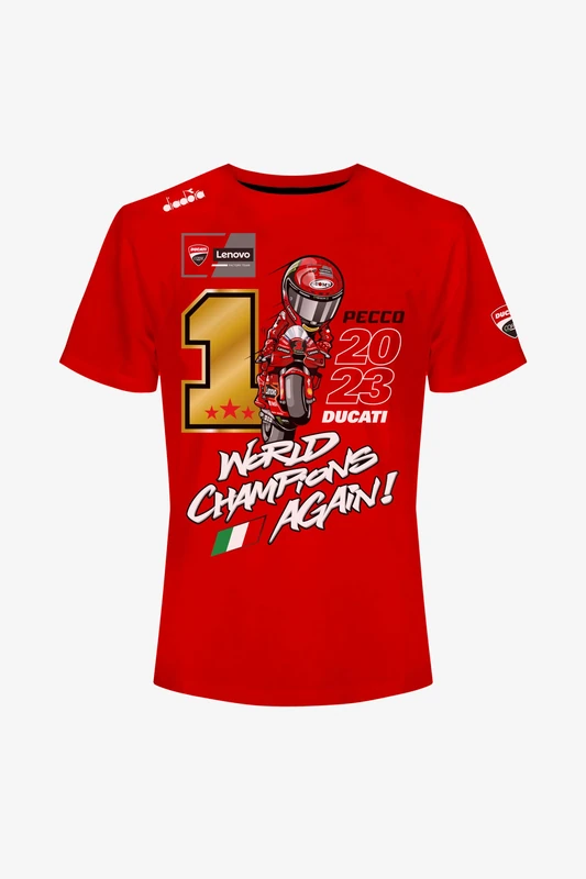 63 Bagnaia 2023 World Celebration T-Shirt, XXL, Red