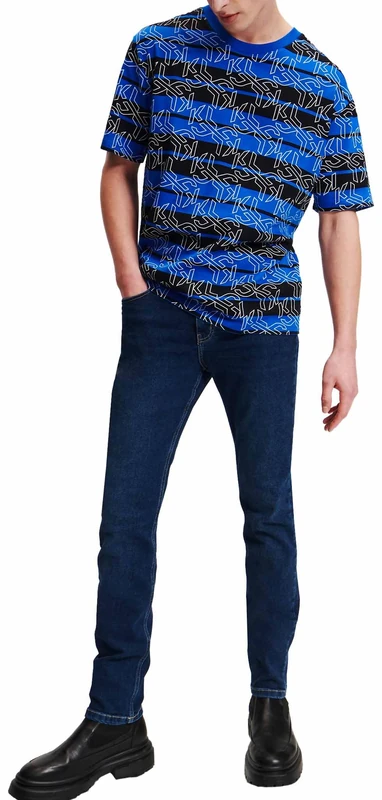 Karl Lagerfeld Jeans Men Skinny Denim Washed Dark Blue 3632